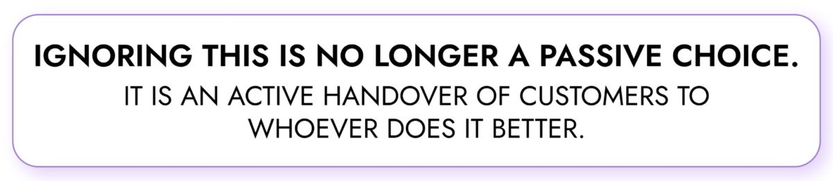 image | Digilite | Web Design Company in Glendale CA Text callout box: "IGNORING THIS IS NO LONGER A PASSIVE CHOICE. IT IS AN ACTIVE HANDOVER OF CUSTOMERS TO WHOEVER DOES IT BETTER."